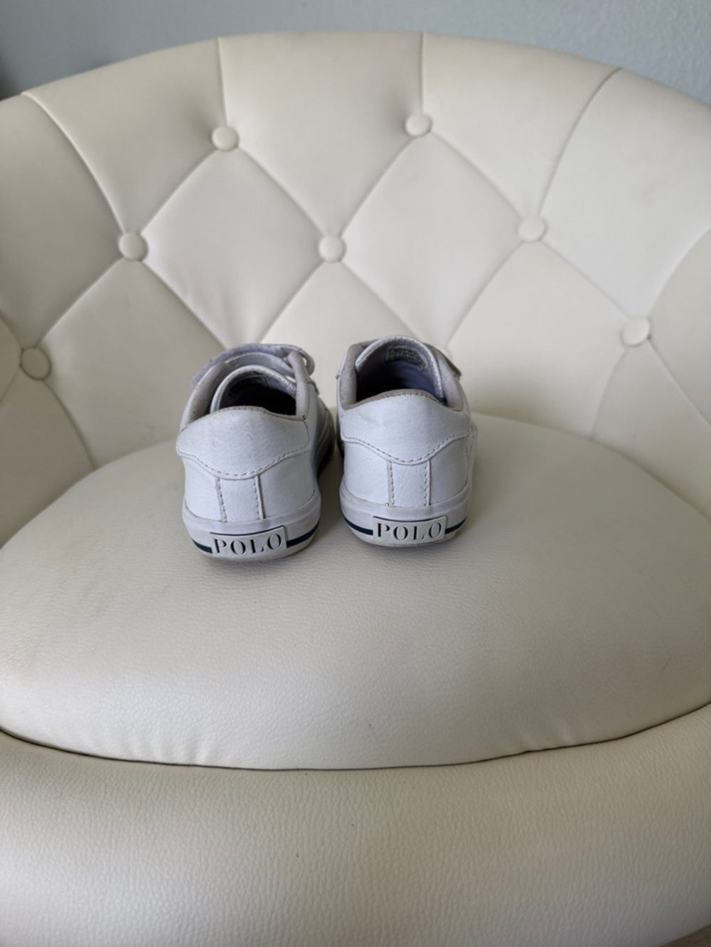 Polo Ralph Lauren Hook & Loop Toddler Boys Easten II EZ White Blue Sneaker 10T - Picture 8 of 11